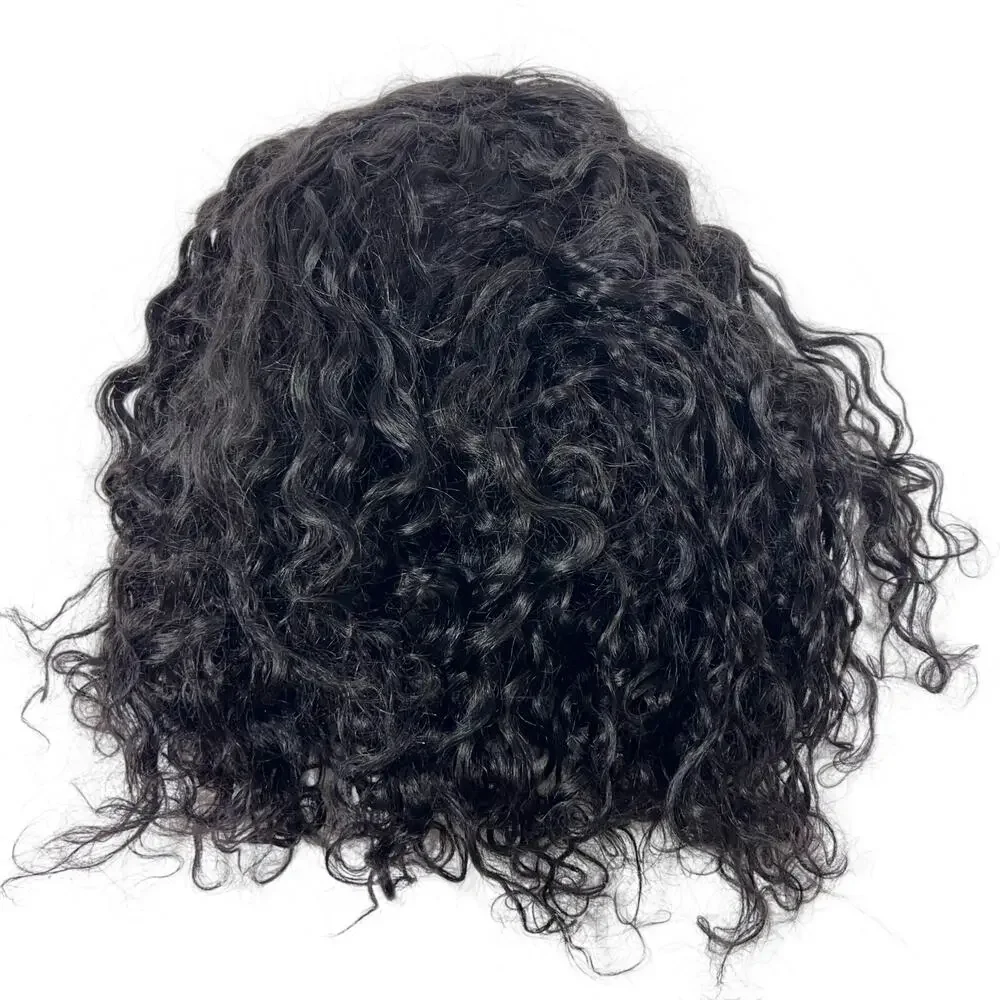 Luvme Hair Short Curly Human Hair Wig Black with Accessories